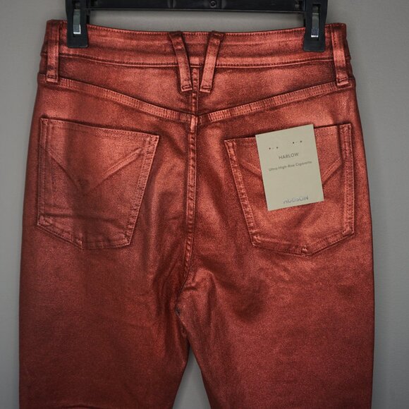 New HUDSON Jeans Harlow Ultra High-Rise Cigarette Jeans Cinnamon Glitter size 27 - Picture 10 of 16
